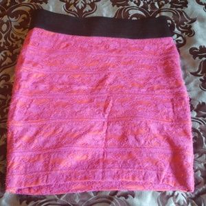 BOGO Charlotte Russe Lacey Pink MiniSkirt